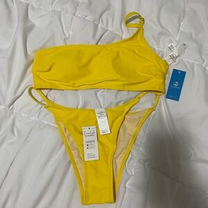 Cupshe Bright Yellow Bikini Top